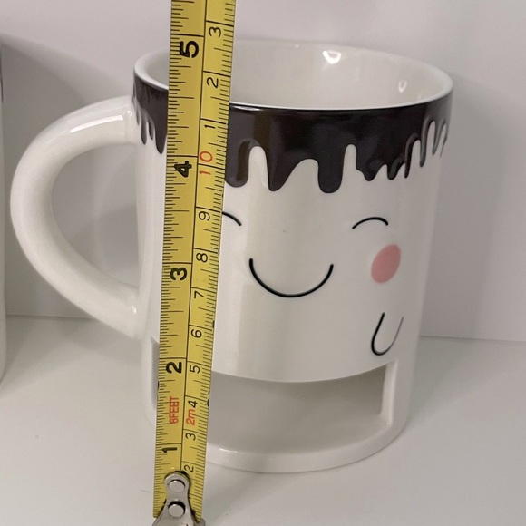 2 Indigo Ceramic Hot Chocolate Mugs with Cookie Slot - Picture 7 of 7